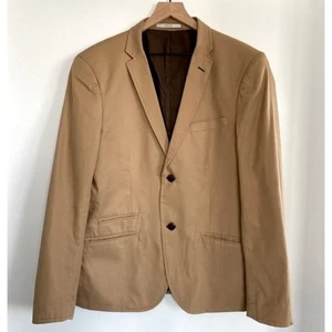 ASOS EDGE Cotton Blazer Tan Size L - Picture 1 of 9