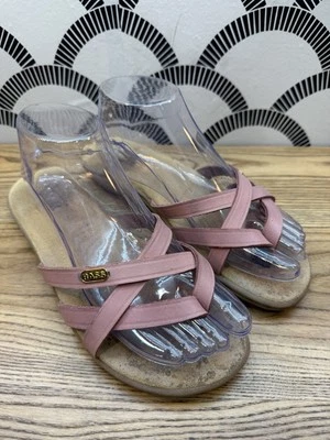 GH Bass Co SUNJUNS BLUSH-PINK STRAPPY Flat Sandal FLIPFLOP SUEDE SHARON - 9 M - Image 1 of 4