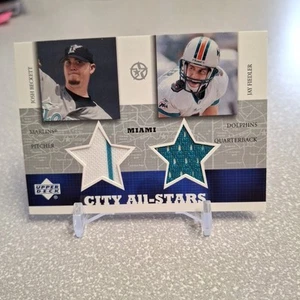 JOSH BECKETT & JAY FIEDLER 2003 UD CITY ALL-STARS  DUAL GAME USED JERSEYS - Picture 1 of 2