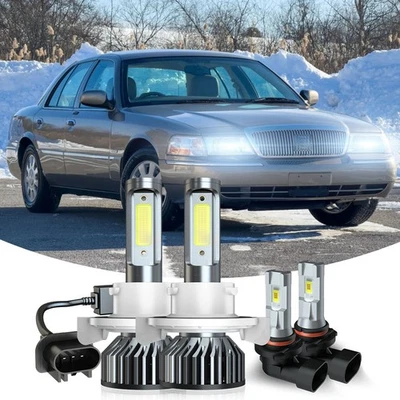 For Mercury Grand Marquis 2006-2011 Pair  LED Headlight Hi-Low + Fog Light Bulbs - Image 1 of 4