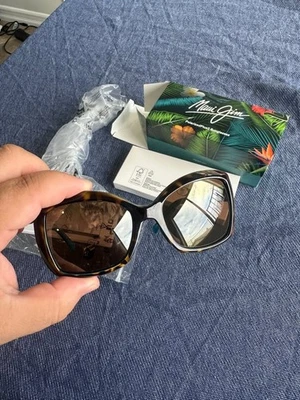 Maui Jim Orchid Mj735 Polarized Sunglasses Tortoise With Peacock Italy - 73510P - Image 1 of 4