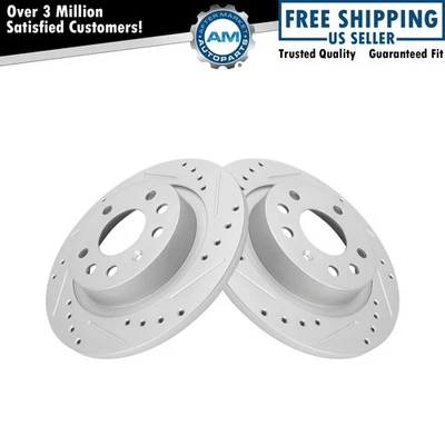 Rear Brake Rotors Set Solid For 2003-2011 Saab 9-3 2010 9-3X - Image 1 of 4