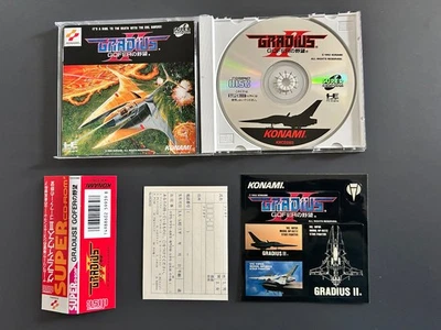 Gradius II Gofer no Yabou SCD-PC Engine (Japan TurboGrafx) CIB w Spine & Sticker - Image 1 of 4