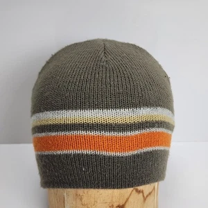 Grau / Orange / Weiß Herren Strumpf Mütze Winter Strick Schnee Totenkopf Mütze Beanie - Bild 1 von 8