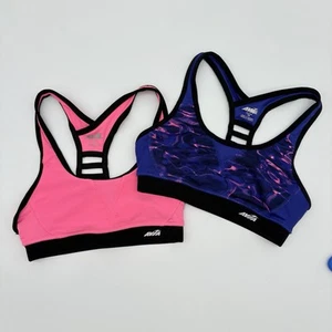 Avia Hot Pink Ladder Back Racerback Sports Bra Size M LOT w/ Pink/Purple as Well - Picture 1 of 7