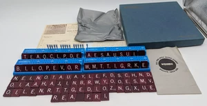 1966 Complete Set Of Red Scrabble Letter Tiles 100 in Original box papers holder - Picture 1 of 7