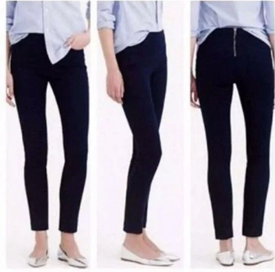 J. CREW Solid Navy Blue PIXIE PANT Skinny Ponte Stretch Knit Leggings Sz 10R - Image 1 of 4