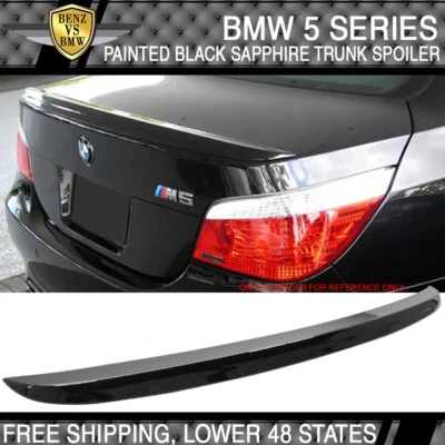 USA Stock 04-10 E60 M5 Style Trunk Spoiler Painted Black Sapphire Metallic #475 - Image 1 of 4
