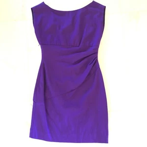 DIANE von FURSTENBERG DVF Women's Purple Dress Size 10  Sleeveless Wool Ruched - Picture 1 of 9