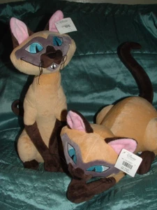 DISNEY STORE RARO LADY & THE TRAMP SI AM GATTI SIAMESI PELUCHE GIOCATTOLI MORBIDI ETICHETTATO - Foto 1 di 13