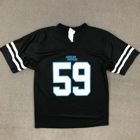 Carolina Panthers Jersey Youth Kids Large Black Kuechly #59 V-Neck NFL Football Cover