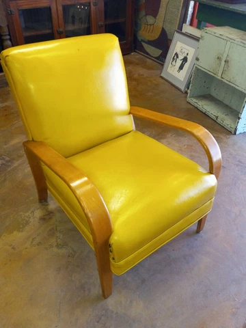 Mid Century Yellow Arm Chair Cover