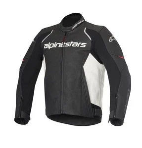 Alpinestars Motorcycle/Motorbike sports Leather Jacket Black / white/Red - Devon - Picture 1 of 4