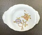 Vintage Ucagco China Floral Trinket Dish W Raised Gold Accents