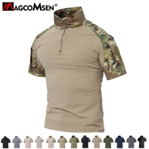 Men's Atheletic Active Short Sleeve T-Shirt Training Firm Training 1/4 Zip Shirt - Picture 1 of 11