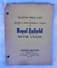 VINTAGE 1960 ROYAL ENFIELD MOTORCYCLE BOOK MASTER PRICE LIST OF SPARE PARTS