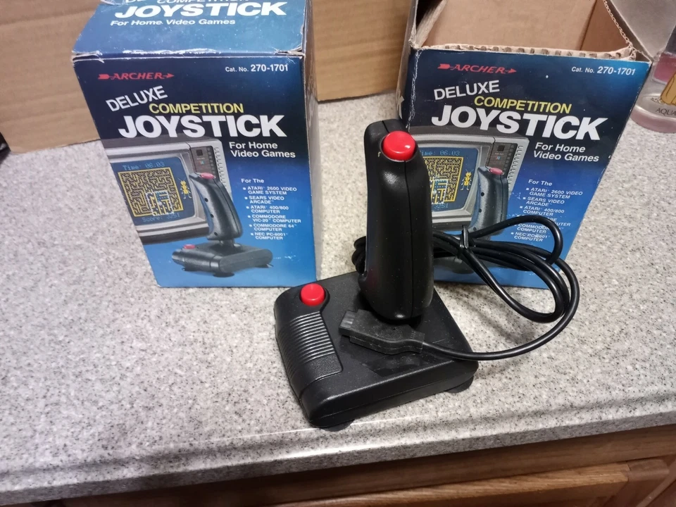 Two Archer Deluxe Competition Joystick Controller Atari & Commodore in new  Box  - Image 1 of 4