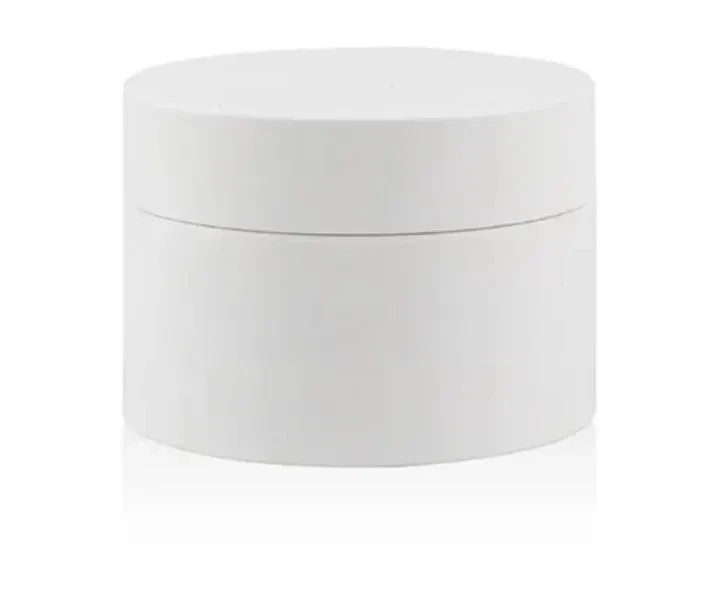 New, 8 oz. White Double Wall Polypropylene Jar with White Inner Lid/White PP - Image 1 of 4