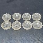 Set of 8 Daisy and Button ? Clear Glass Salts EAPG