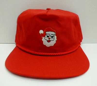 Sombrero de Papá Noel Vacaciones Navidad Rojo Snapback Gorra Papá Noel De Colección Hecho en EE. UU.  Foto 1 de 4