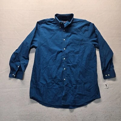 Рубашка на пуговицах Meeting Street однотонная синяя поплин размер 16,5 32/33 для взрослых мужчин - Изображение 1 из 4