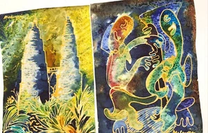 X2 Original Abstract Paintings By Malaysia - Picture 1 of 3