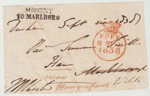 1838 ANTERIORE GRATUITO EX DURHAM COLPITO A MANO MISSENT TO MARLBORO - REINDIRIZZATO HUNGERFORD - Foto 1 di 1