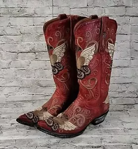 Old Gringo Grace Red Heart Embroidered Western Cowgirl Boots - Picture 1 of 9