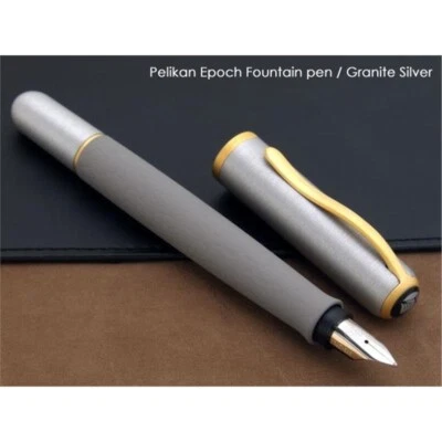 Pelikan Epoch Series P363 Granite Silver Gold Fountain Pen - Broad Nib - Image 1 of 4