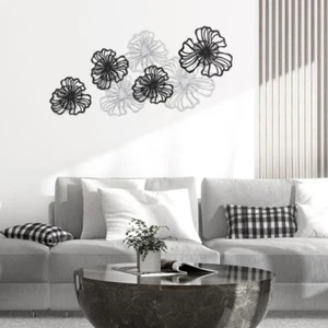 Elegante Wanddeko aus Metall mit Blumen für Schlafzimmer und Wohnzimmer - Bild 1 von 9