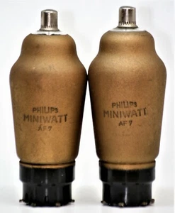 AF7 valvola del pre amplificatore philips TUBE valve röhre WE34 valvole radio x2 - Foto 1 di 3