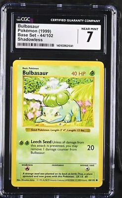 1999 Pokemon Base Set Bulbasaur 44/102 PSA CGC 7 Near MINT - Image 1 of 2
