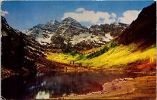 Maroon Bells Aspen Colorado Snow Capped Mountains Lake Reflections Postcard