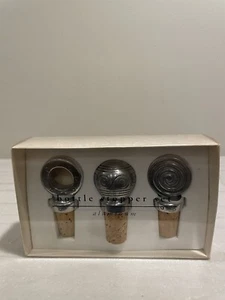 Brand New Set of 3 Pier One Aluminum Wine Cork Bottle Stoppers Barware Gift Idea - Picture 1 of 2