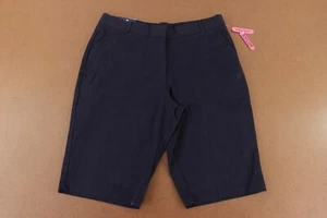 IZOD Girls Plus Size 20.5 Navy Blue Flat Front School Uniform Shorts NWT - Picture 1 of 7