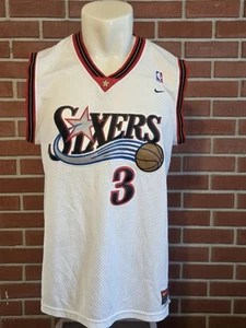Nike Team Allen Iverson Philadelphia 76ers Sixers White NBA Jersey Sewn Mens XL - Picture 1 of 13