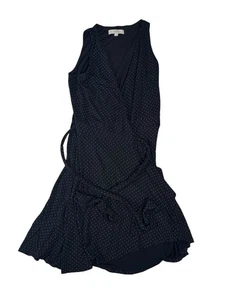 Ann Taylor Loft Black White Polka Dot Sleeve Wrap Dress Women's Size Small - Picture 1 of 24