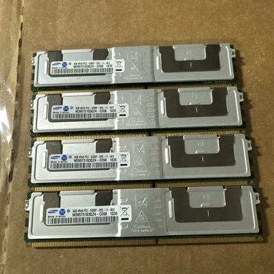 4x4GB 16gb Samsung M395T5163QZ4-CE68 4Rx8 PC2-5300F Server Memory - Image 1 of 2