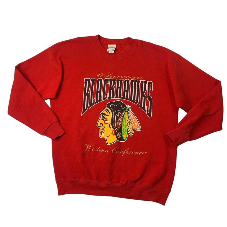 Sudadera De Colección Chicago Blackhawks Para Hombres XL Extra Grande Roja Nuez moscada Hecha en EE. UU. Foto 1 de 4