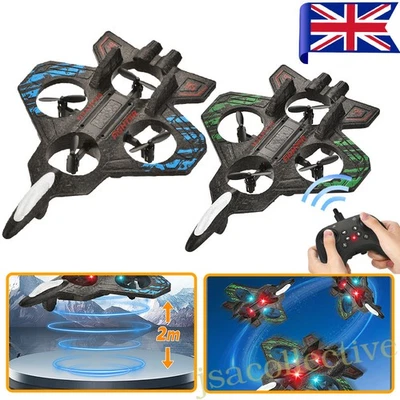 Flip RC Plane Drone Toy Remote Control Glider Jet Raptor Fighter 2.4G LED Light - Image 1 of 4