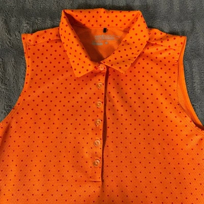 Nike Golf Tour Performance Sleeveless Polo Shirt Women's Size S Orange Dri-Fit - Image 1 of 4