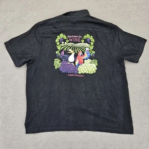 Tommy Bahama Hemd "Partners In Wine" Herren XL mit Weingut Logo schwarz Trauben - Bild 1 von 11