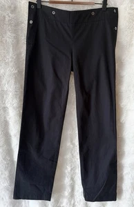 PAUL & JOE Black Mid Rise Side Button Straight Pants Size 38 10 AU - Picture 1 of 5