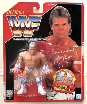 WWF Hasbro Lex Luger Wrestling Figure Series 8 MOC mint on card 1993 WWE WCW - Image 1 of 4