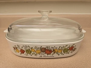 Vintage Corning Ware Spice Of Life A-10-B 10x10x2 Baking Dish / A-12-C Domed Lid - Picture 1 of 11