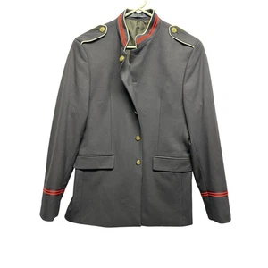 Zara Man Military Blazer Jacket Men Coat Officer Large 42 Navy Decorative Button - Picture 1 of 12