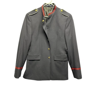 Zara Man Military Blazer Jacket Men Coat Officer Large 42 Navy Decorative Button - Image 1 of 4