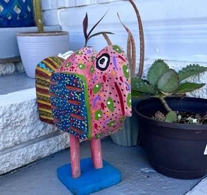 Wooden flamingo/sea bird Lawn Ornament garden Decor fun whimsical Bright quirky - Picture 1 of 13