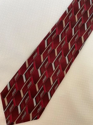 Галстук Arrow USA 1851 бордовый в полоску шелк красный черный серебристый - Изображение 1 из 3