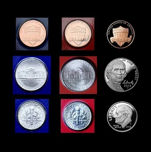 2012 P+D+S Lincoln Jefferson Roosevelt Mint Proof Set of Nine Coins - Picture 1 of 1